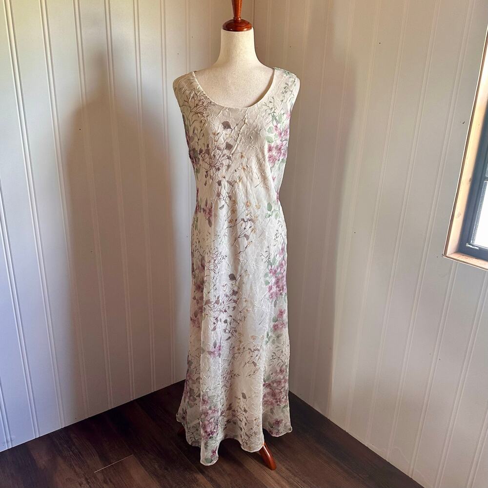 Vintage 90s/Y2K Fairy Floral Maxi Dress XL